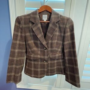 Brown plaid wool jacket - Kate Hill -8P